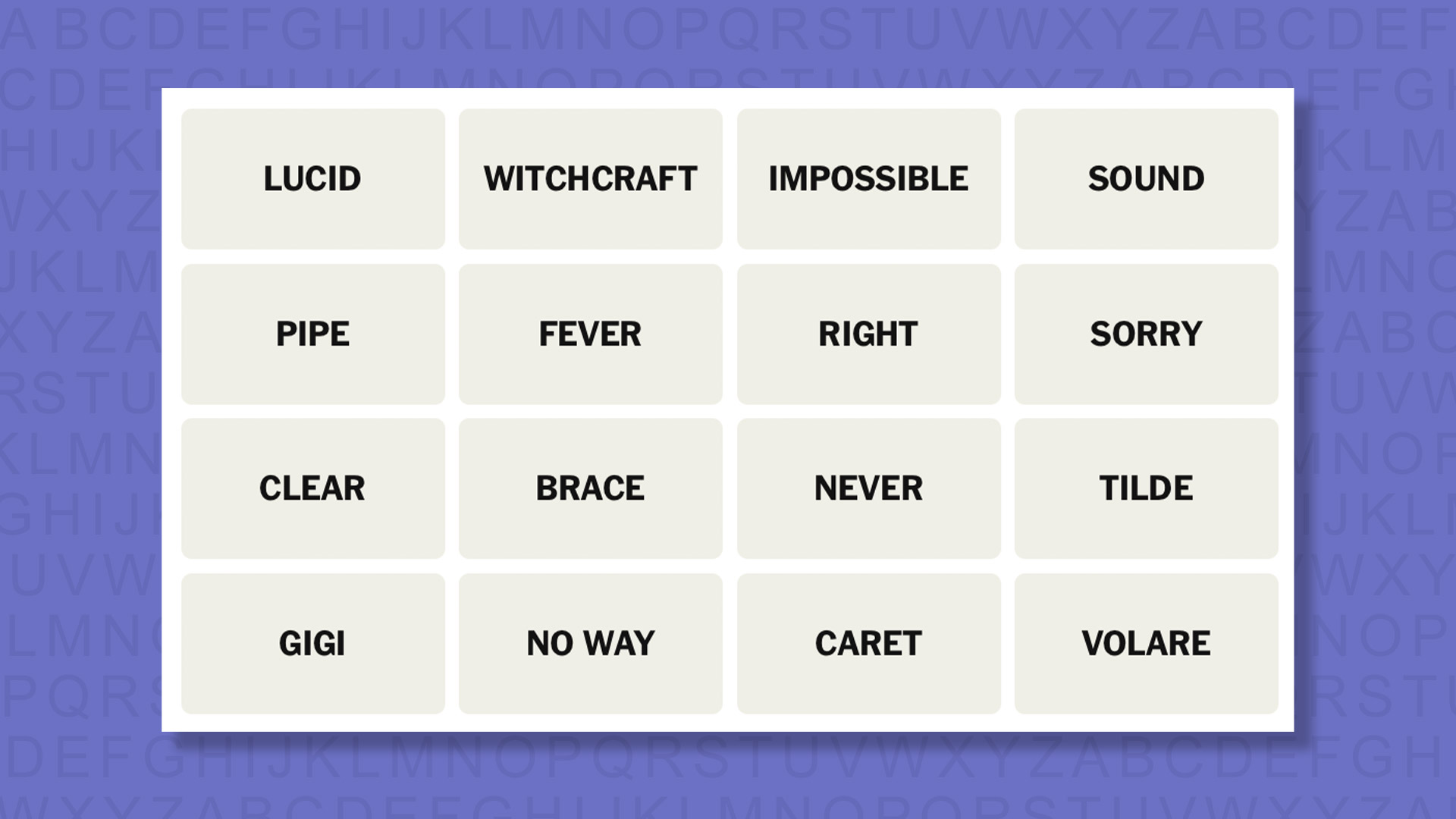 NYT Connections tips for the game 1084 on a purple background