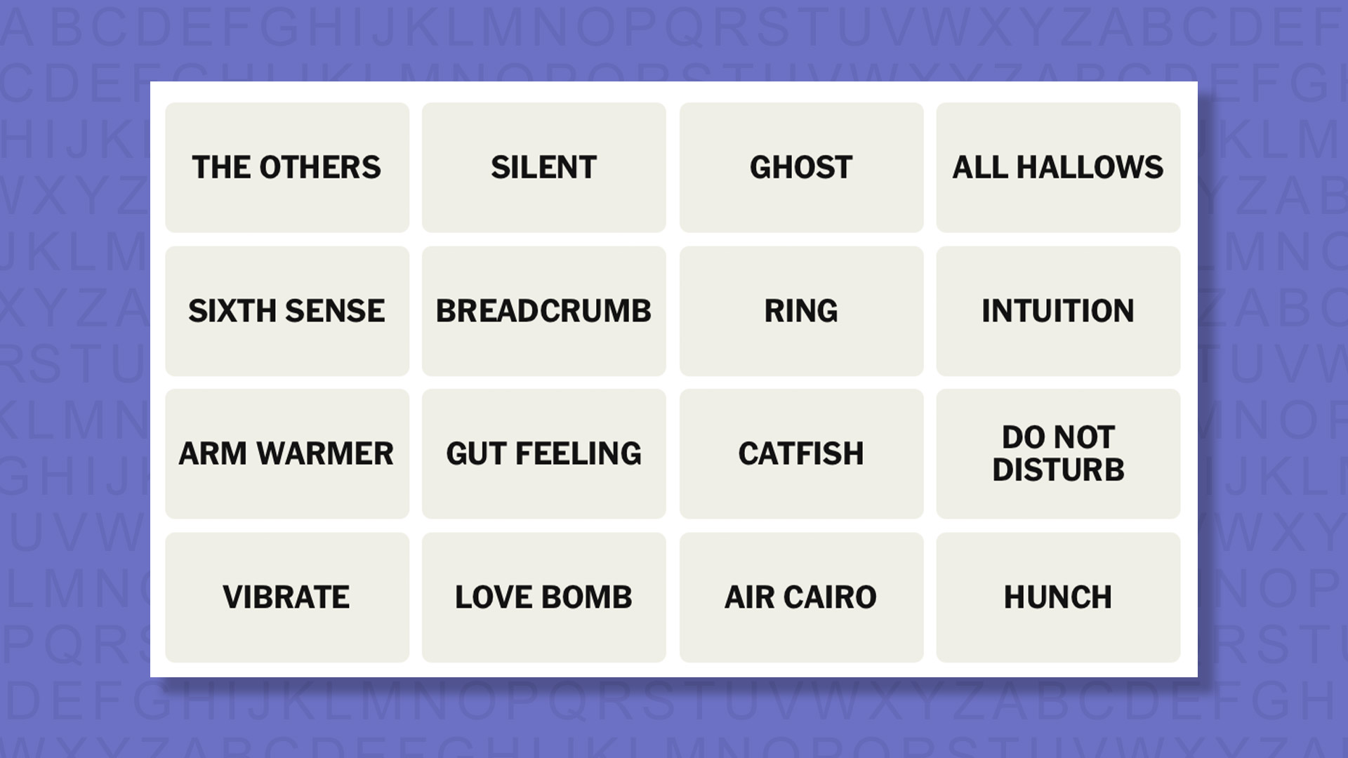 NYT Connections tips for the game 1068 on a purple background