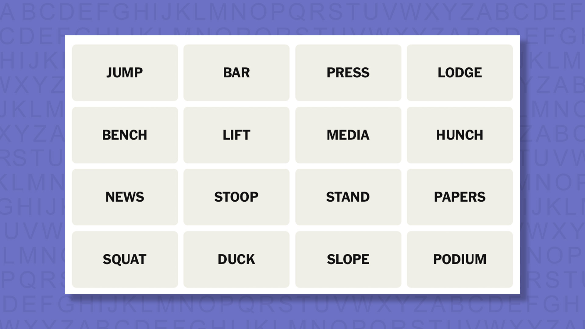 NYT Connections tips for the game 1082 on a purple background