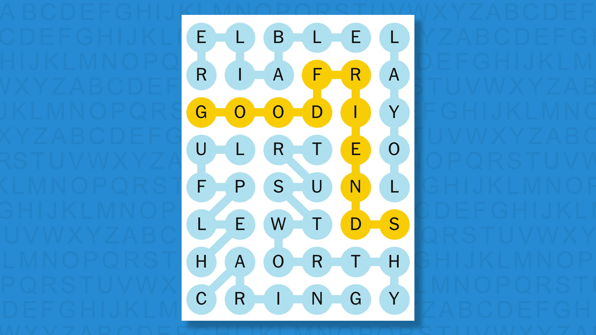 NYT Strands answers game 818 on a blue background