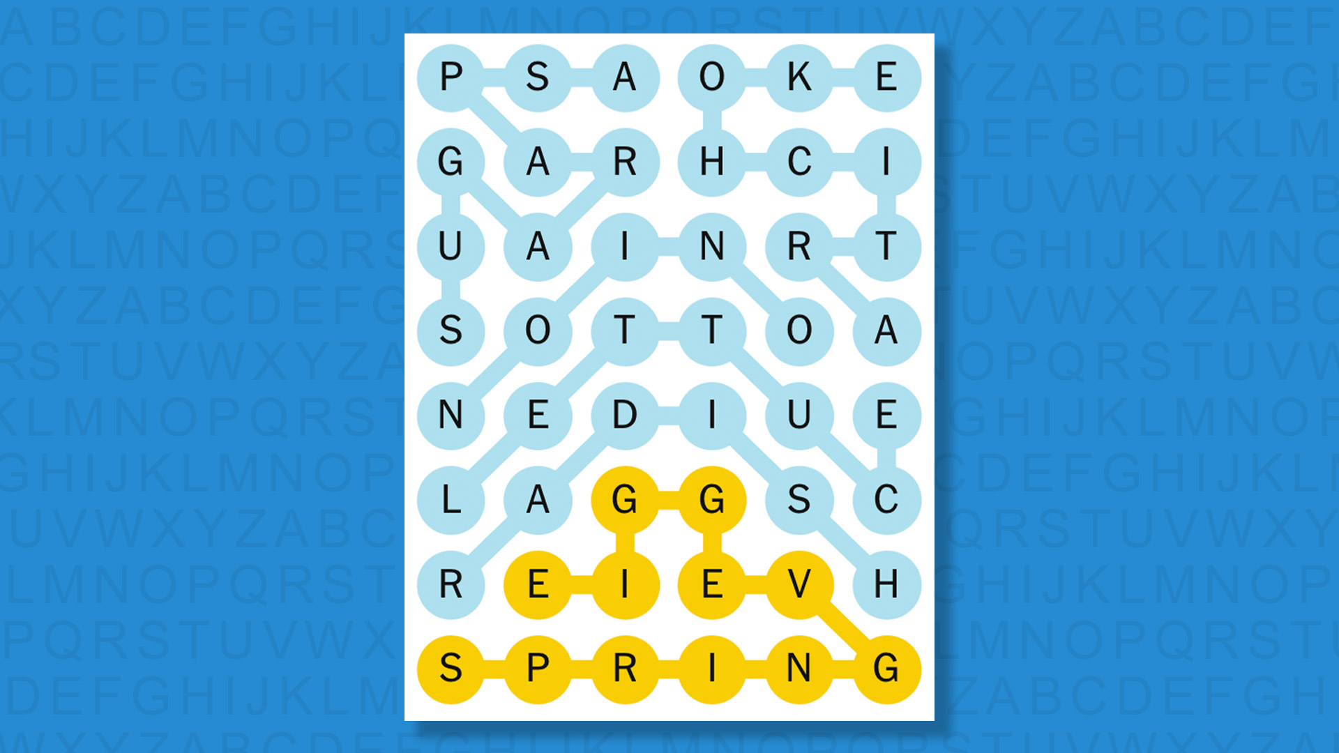 NYT Strands answers game 797 on a blue background