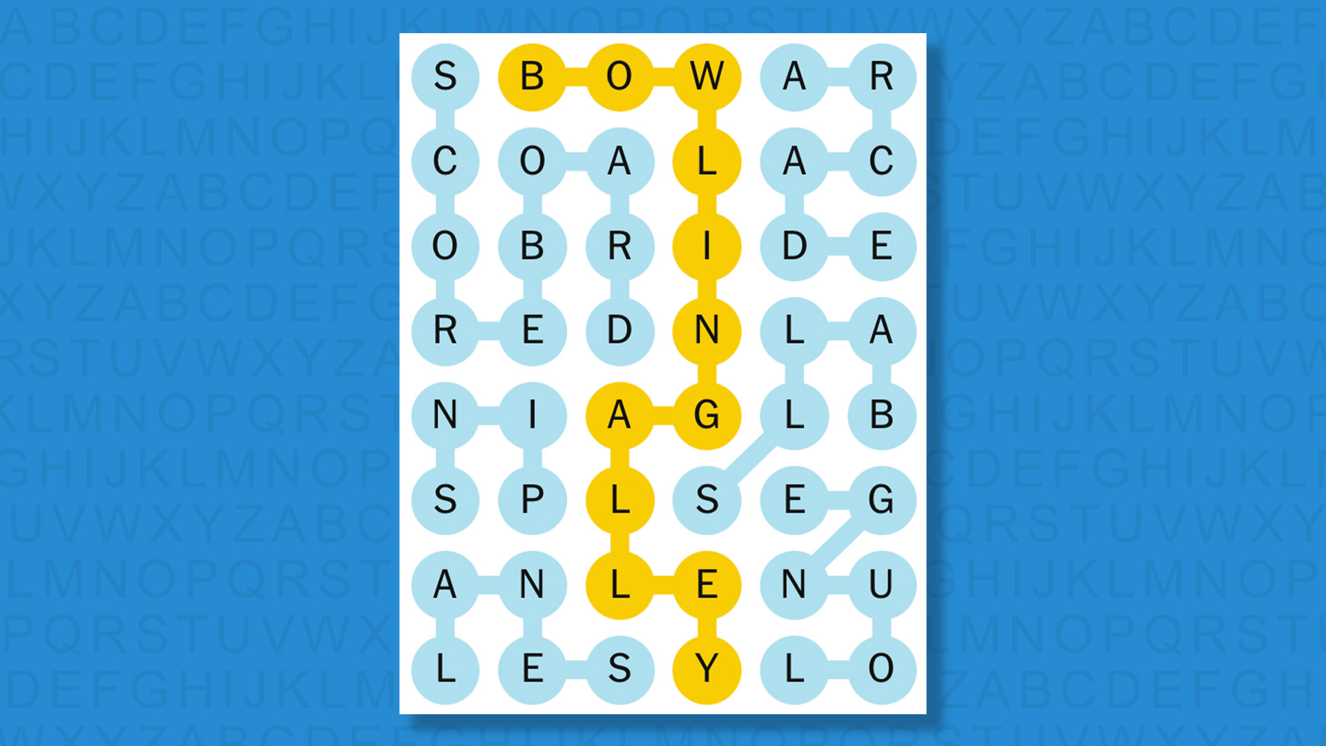 NYT Strands answers game 805 on a blue background
