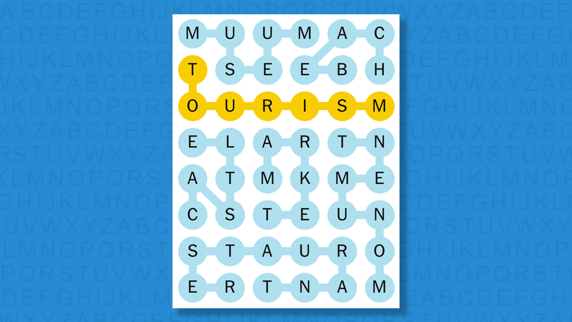 NYT Strands answers game 819 on a blue background