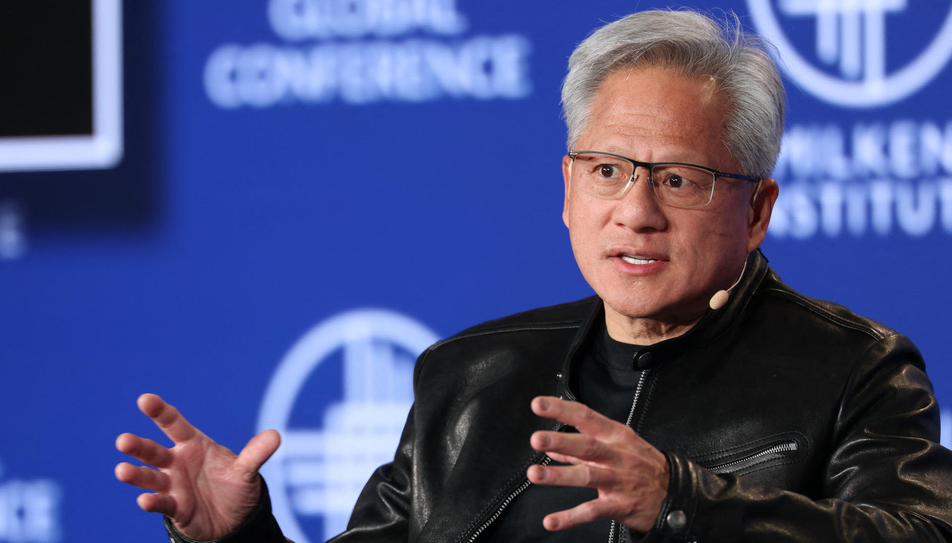 Nvidia CEO Jensen Huang speaking at Milken Institute event