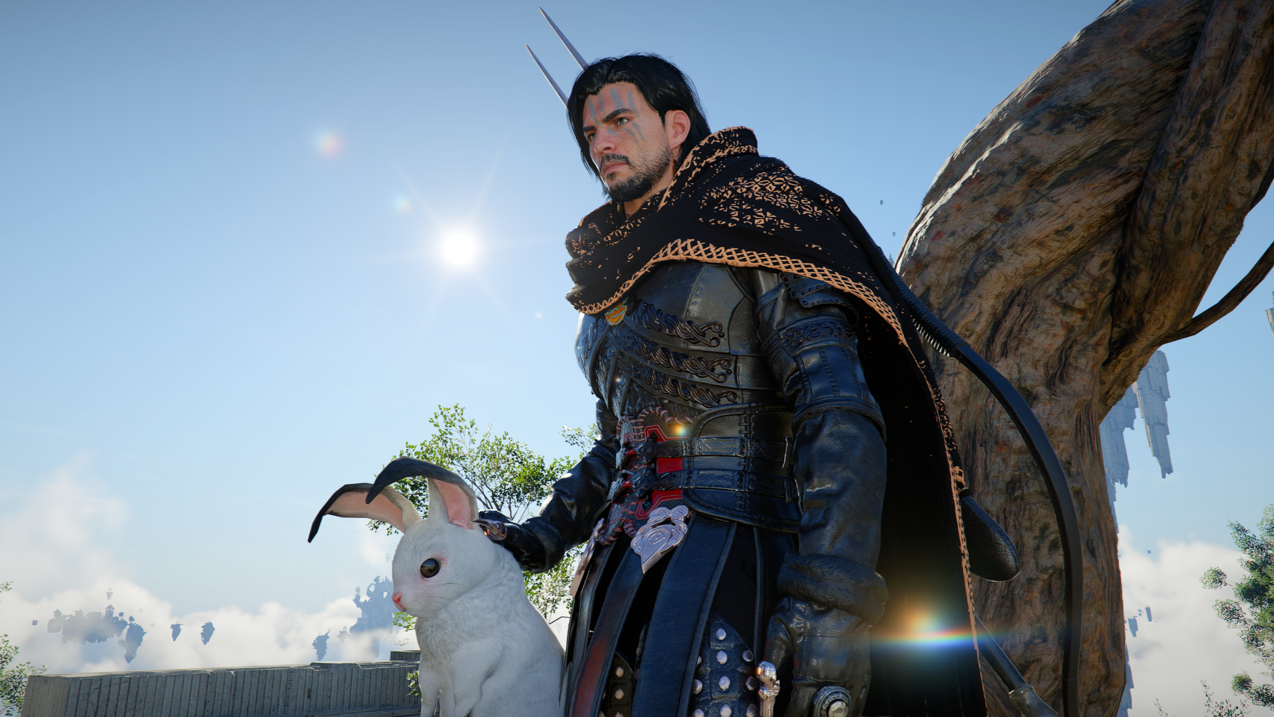 Kliff MacDuff holding a rabbit in Crimson Desert