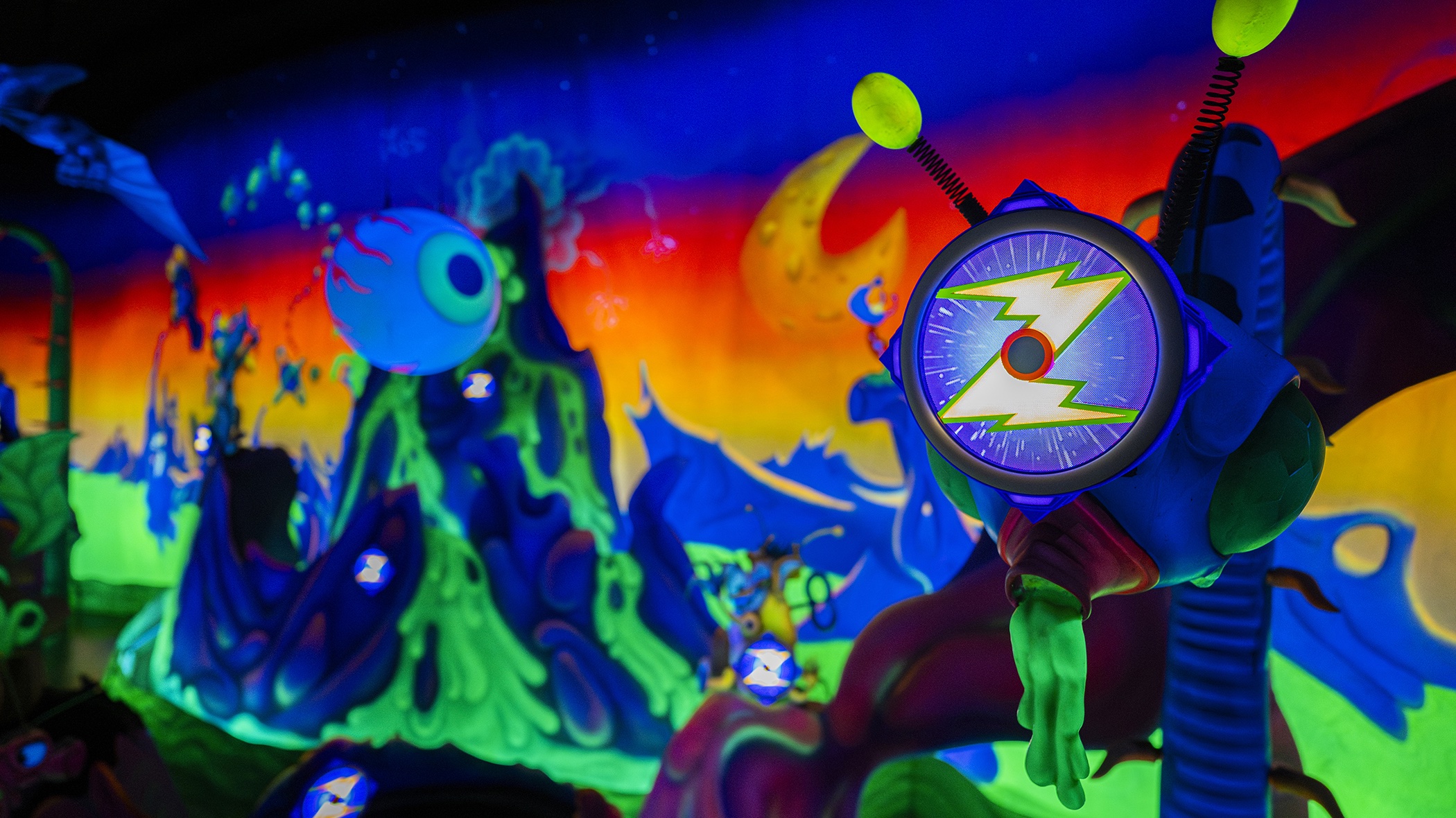 A close-up look at a target in Buzz Lightyear Space Ranger Spin.