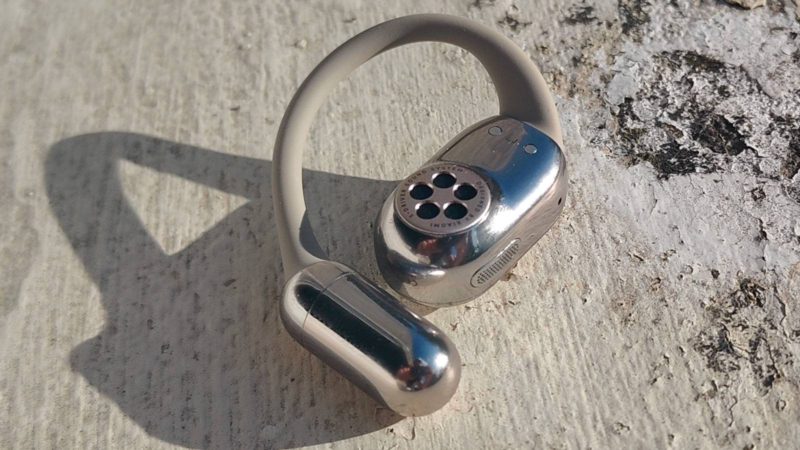 The Xiaomi OpenWear Stereo Pro in a sunny outdoor environment.