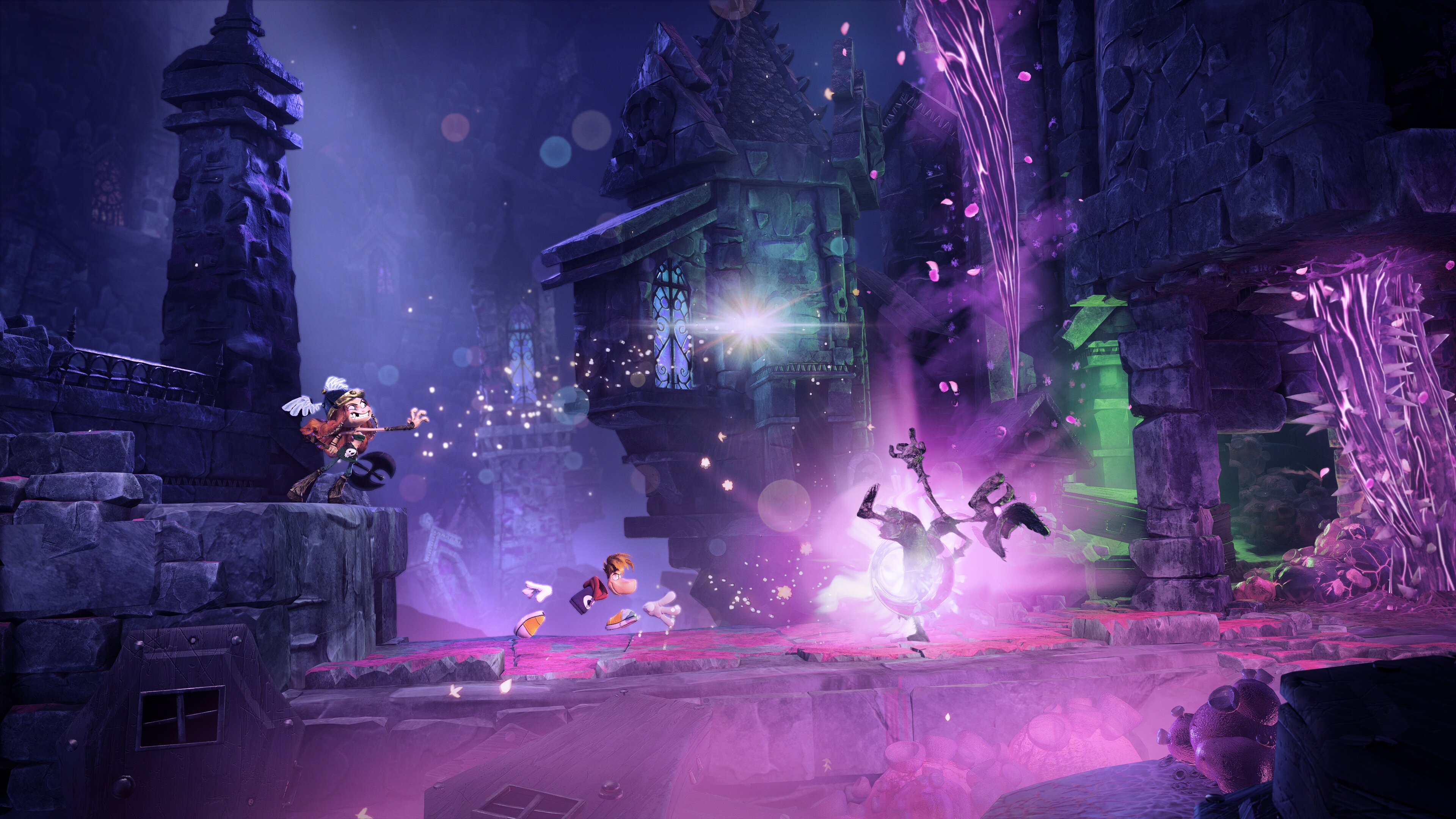 A screenshot of a creepy level in Rayman Legends Retold.