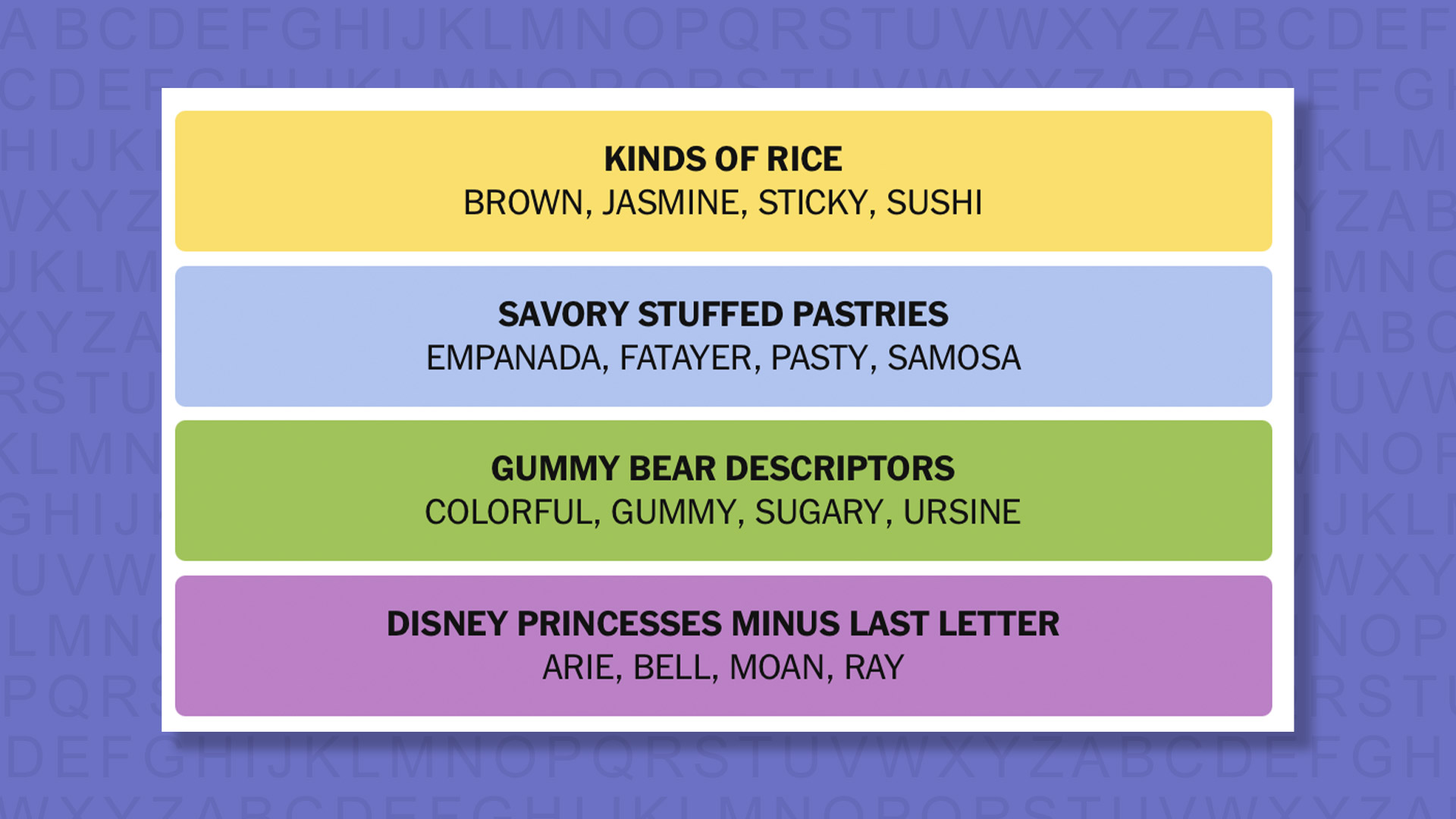 NYT Connections answers game 1088 on a purple background