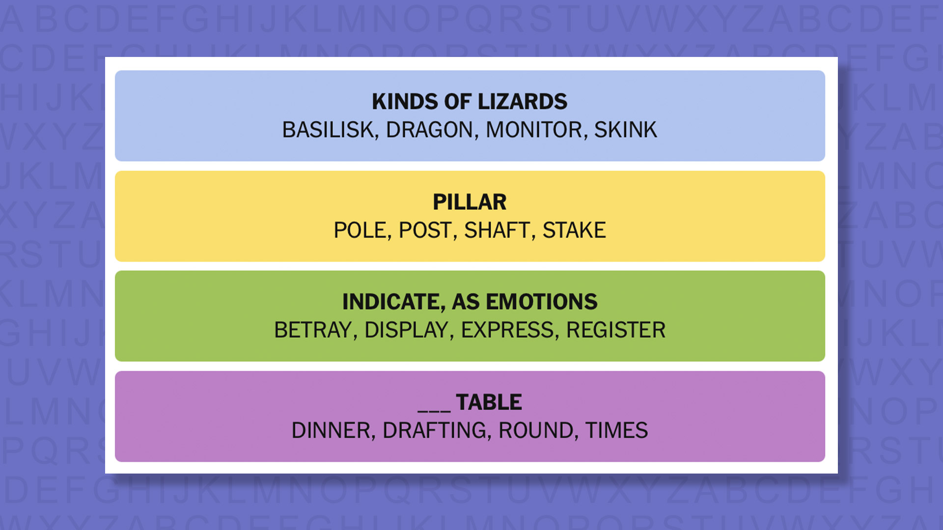 NYT Connections answers game 1091 on a purple background