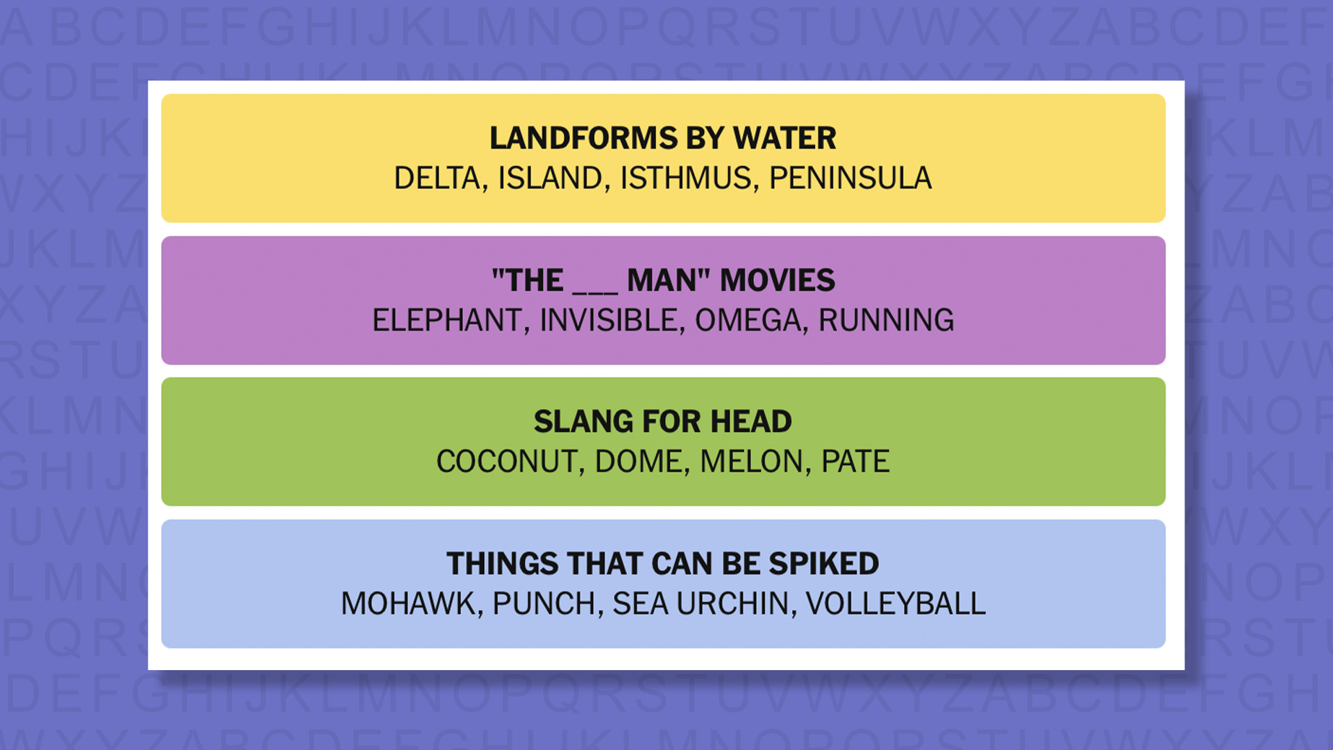NYT Connections answers game 1093 on a purple background