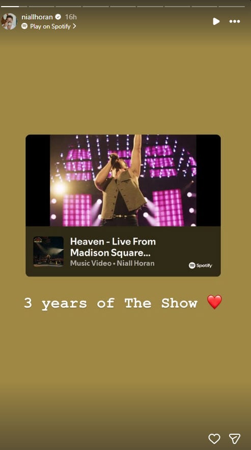 Niall Horan celebrates three years of The Show in the midst of dinner happiness