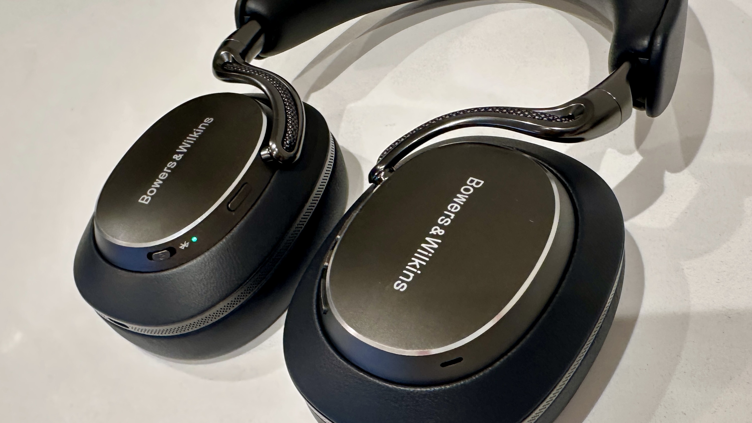 Bowers & Wilkins Px8 S2 ANC over-ear headphones on a white surface