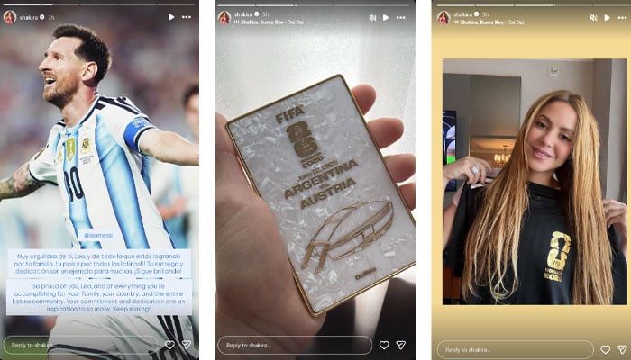 Shakira throws shade at the former Gerard Piqué with a message of pride for Messi