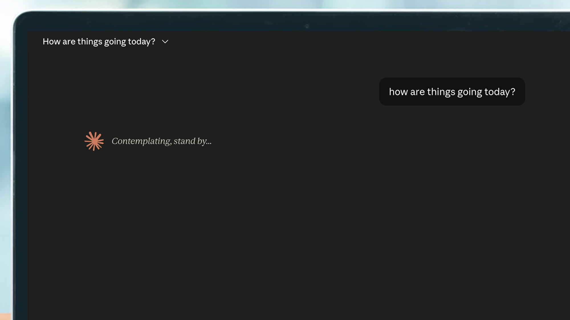 A laptop screen showing an interruption from Claude
