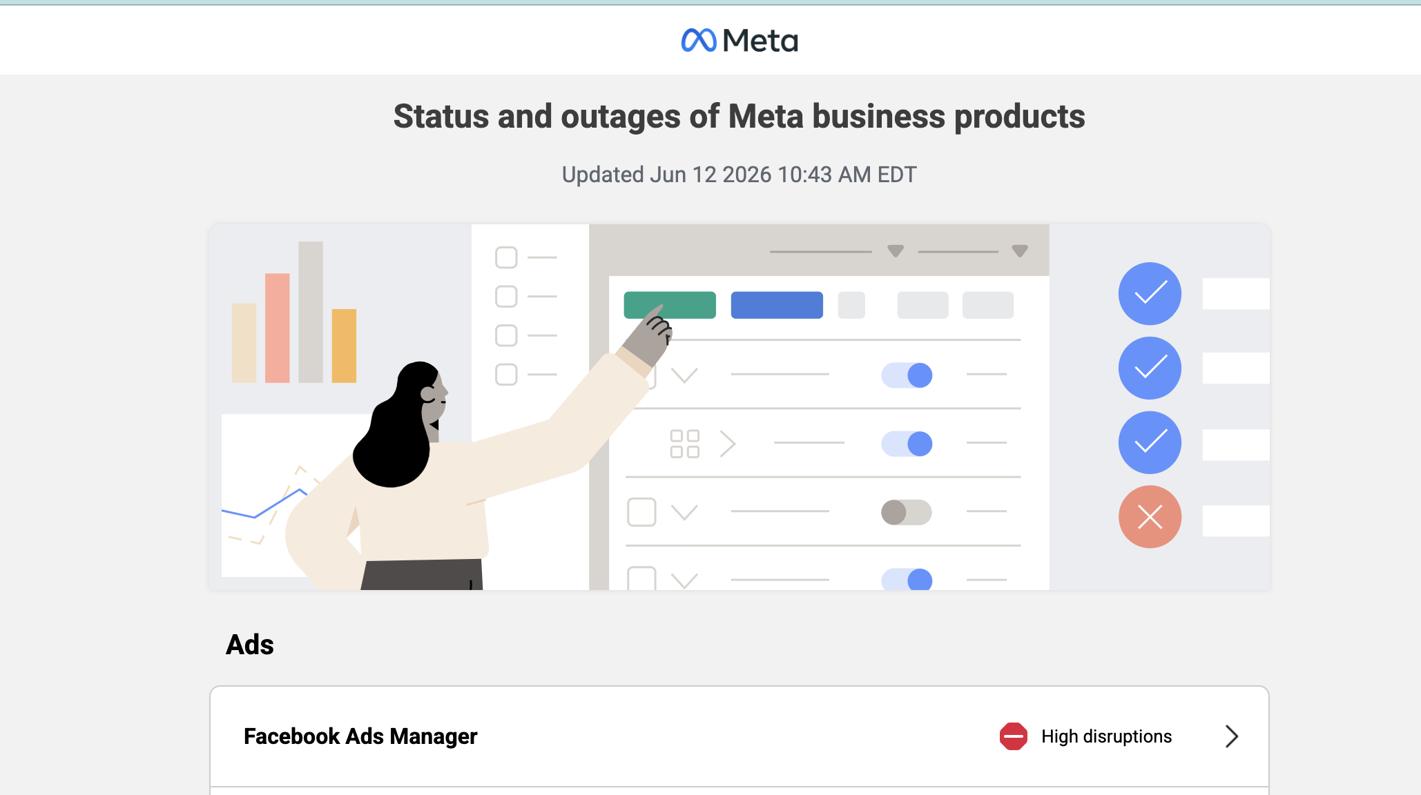 Metabusiness Product Status Page