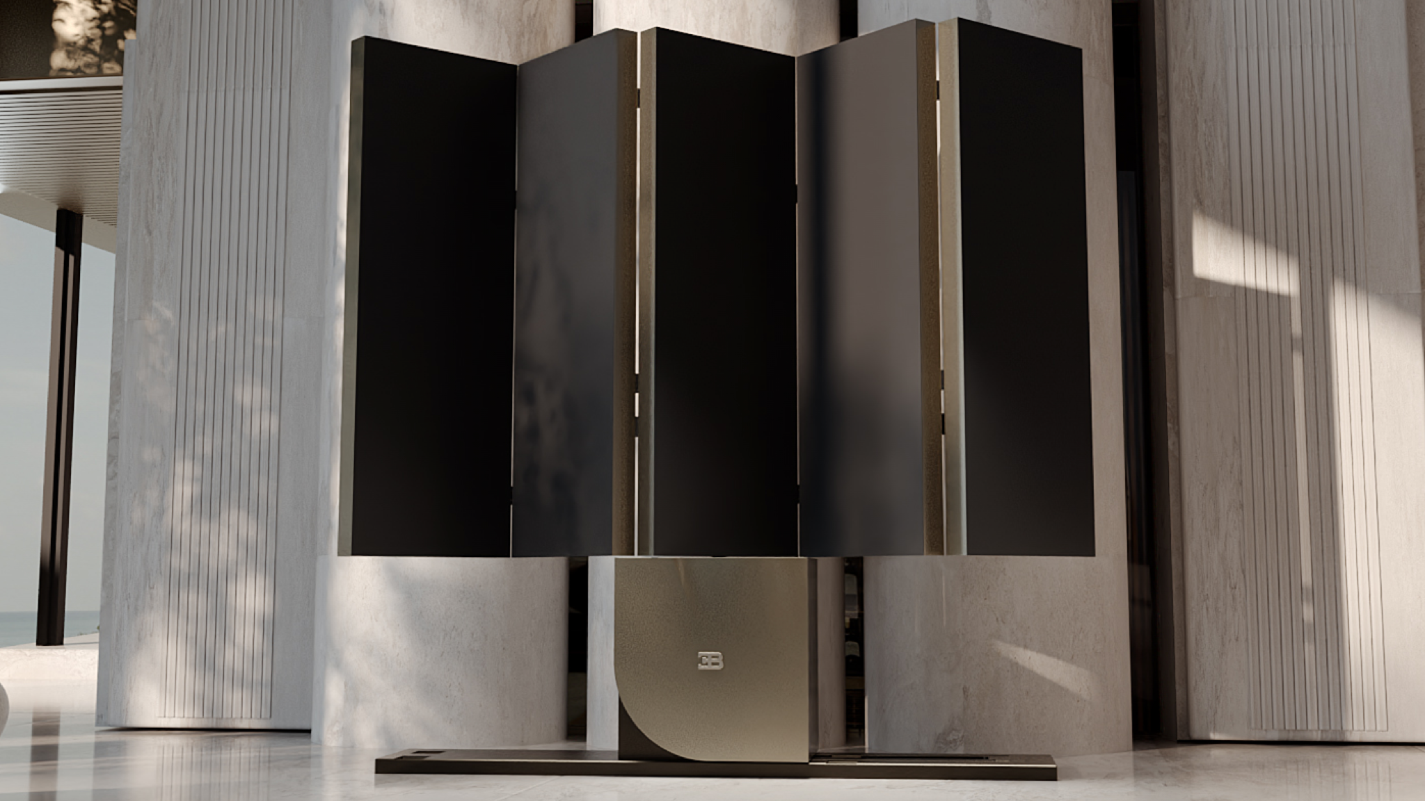 Lifestyle photo of C SEED BUGATTI N1 foldable TV while unfolding