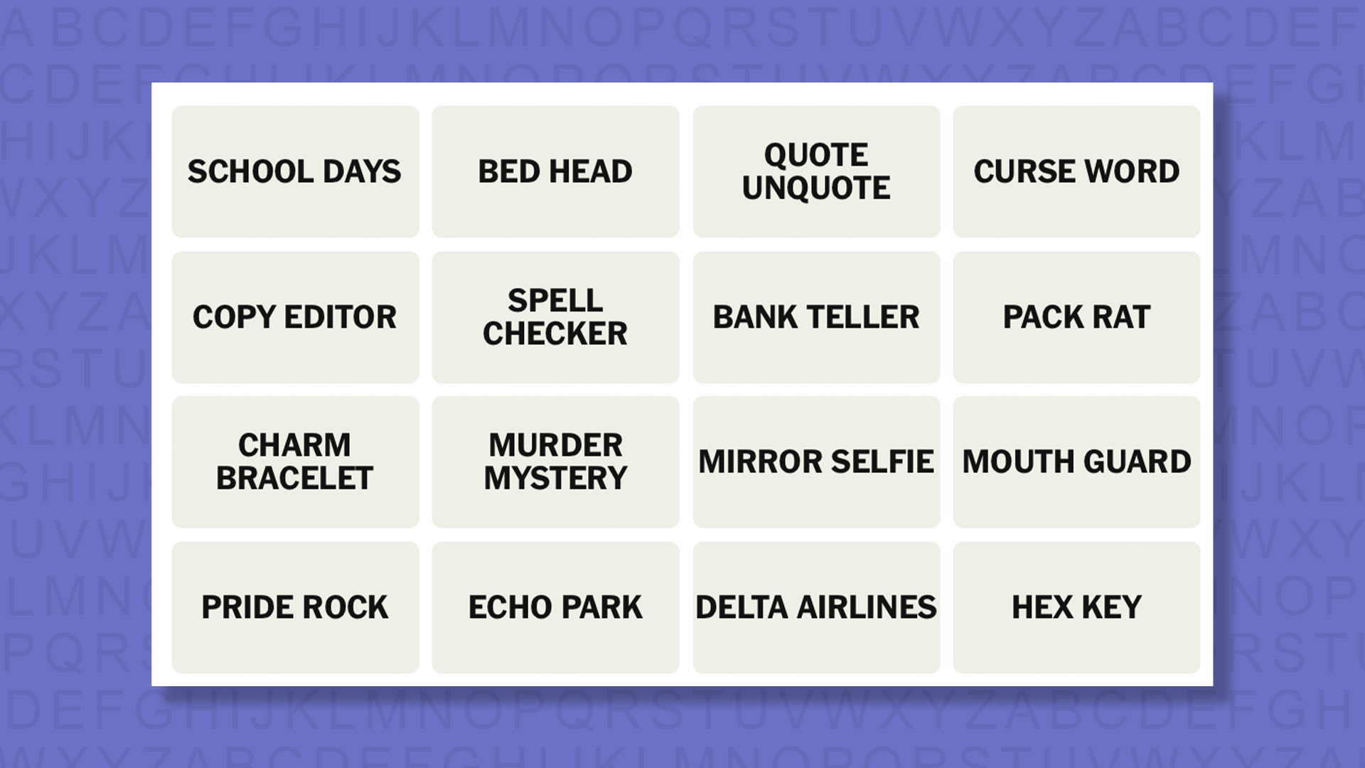 NYT Connections tips for the 1097 game on a purple background