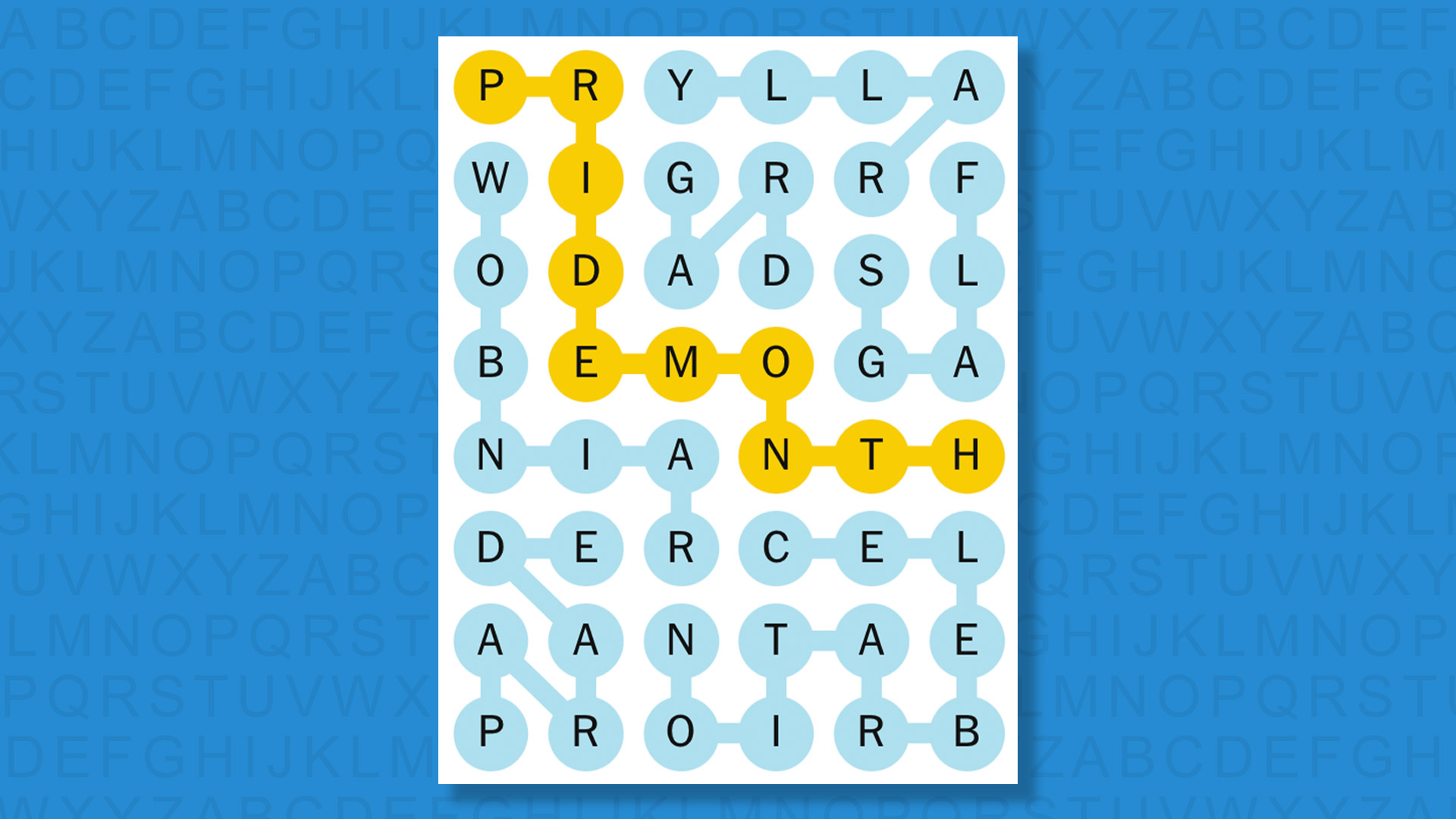 NYT Strands answers game 847 on a blue background