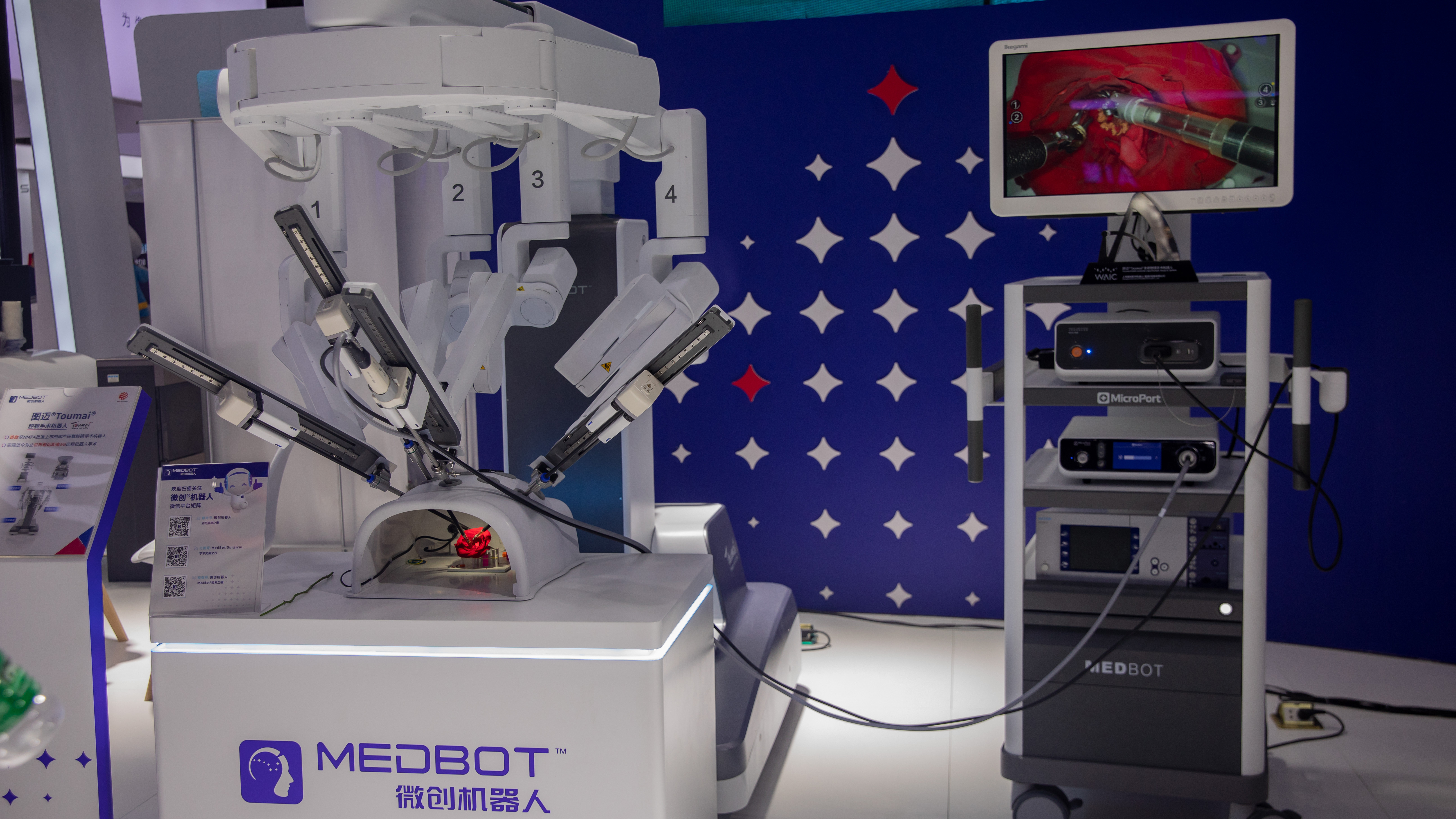 A demonstration of a remote surgery robot