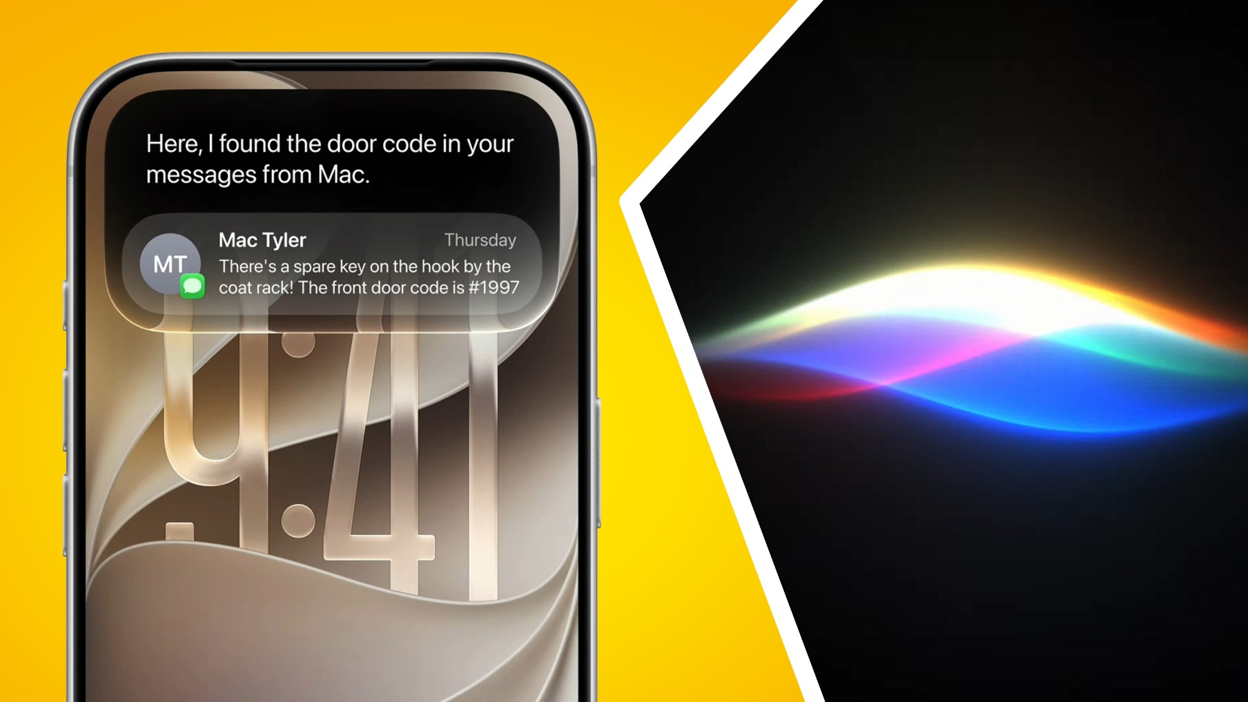 iOS 27 interface next to the Siri AI logo