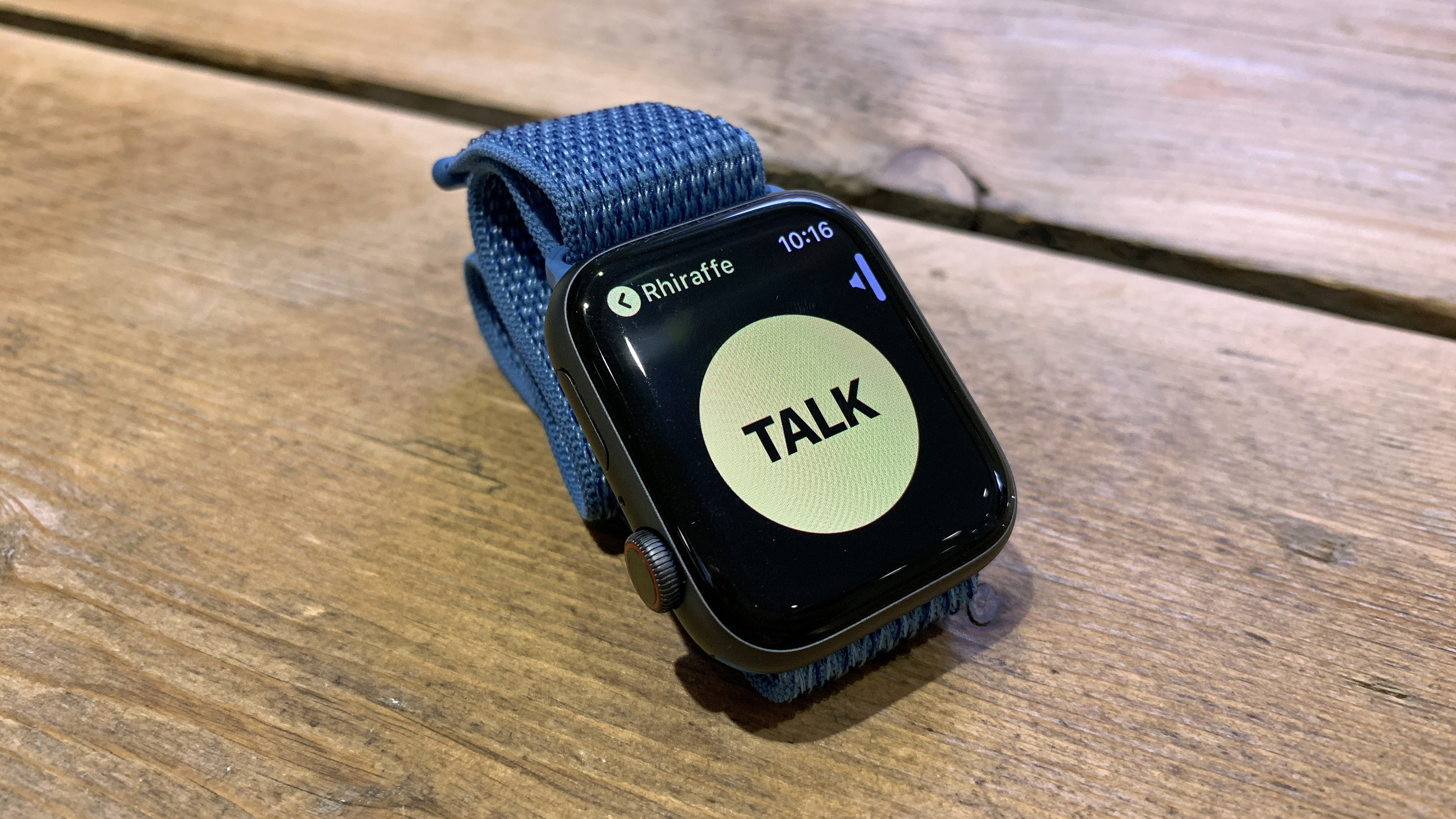 An Apple Watch Series 4 on a table.