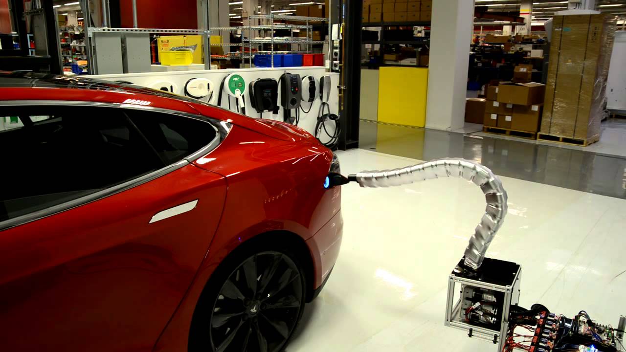 The charger prototype comes to the Model S - YouTube