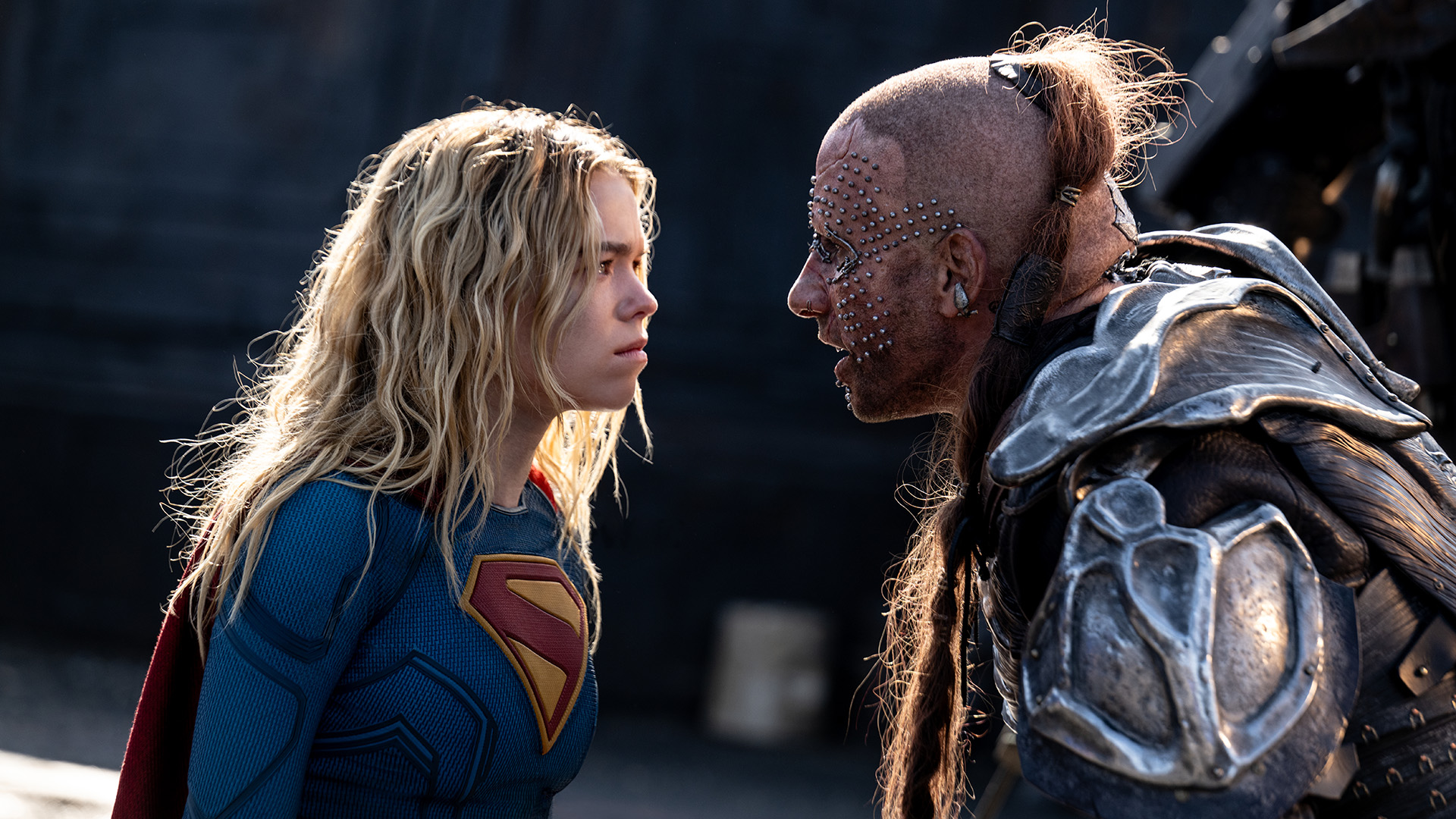 Kara Zor-El and Krem staring at each other on Supergirl