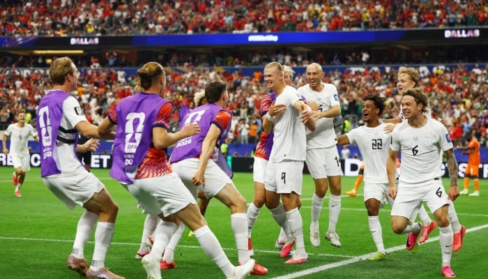 Norway's Erling Haaland celebrates scoring his second goal with teammates against Ivory Coast in the round of 32 match at Dallas Stadium, Arlington, Texas, USA, June 30, 2026. – Reuters