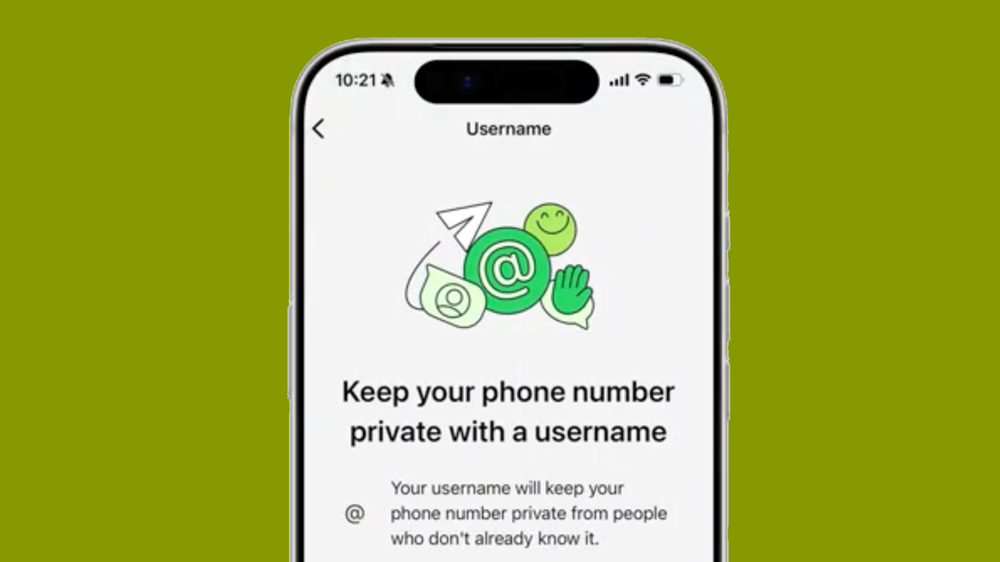 Reserve usernames on WhatsApp