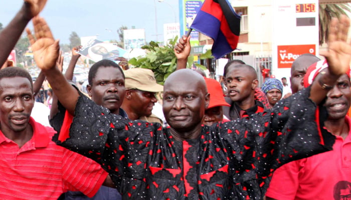 Olara Otunnu, leader of the Uganda People's Congress party, arrives for his nomination as a presidential candidate in the capital Kampala October 26, 2010. - Reuters