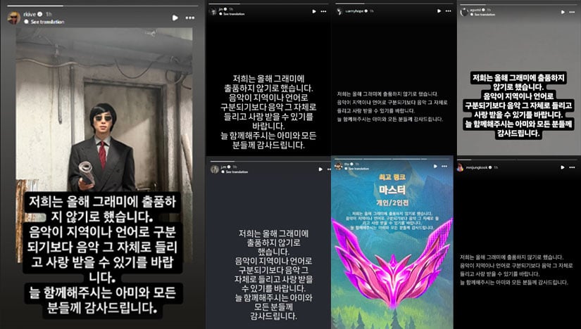 Grammys CEO issues statement after BTS boycotts 2027 awards show