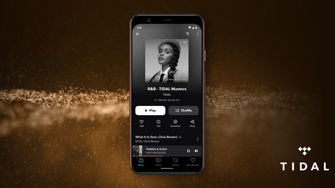 A Tidal promotional photo on an Android device.
