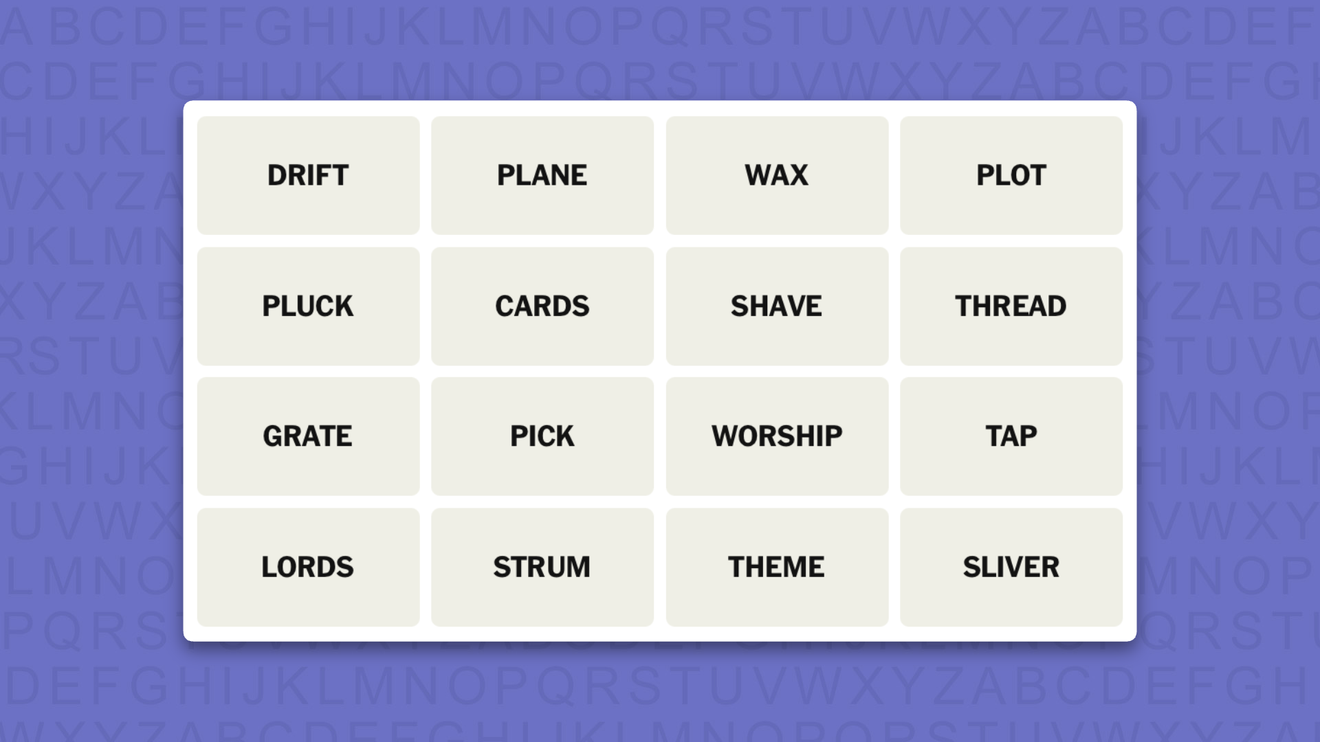 NYT Connections tips for game 1123 on a purple background