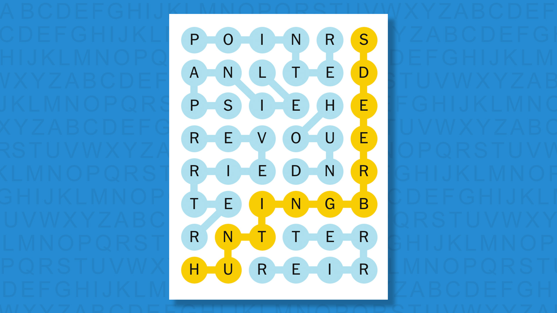 NYT Strands answers game 854 on a blue background