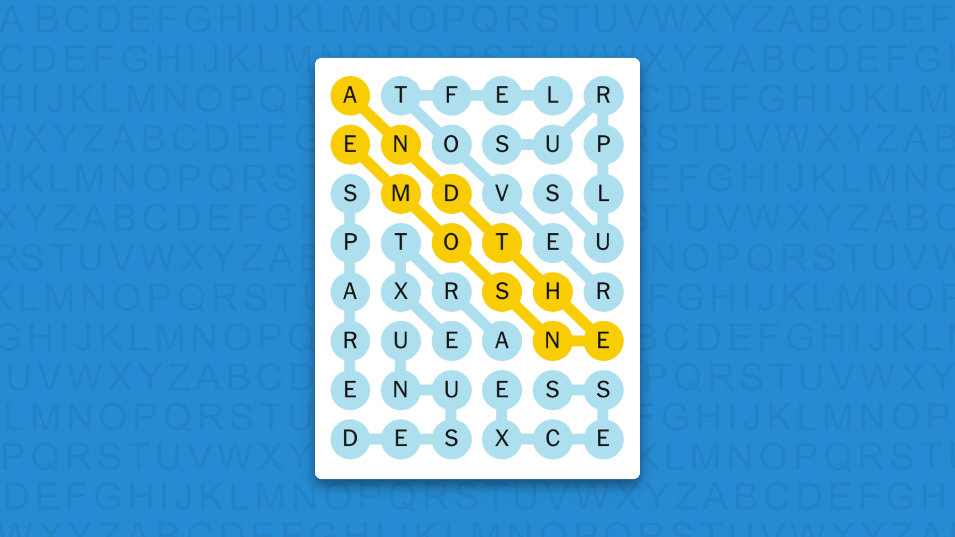 NYT Strands answers game 873 on a blue background