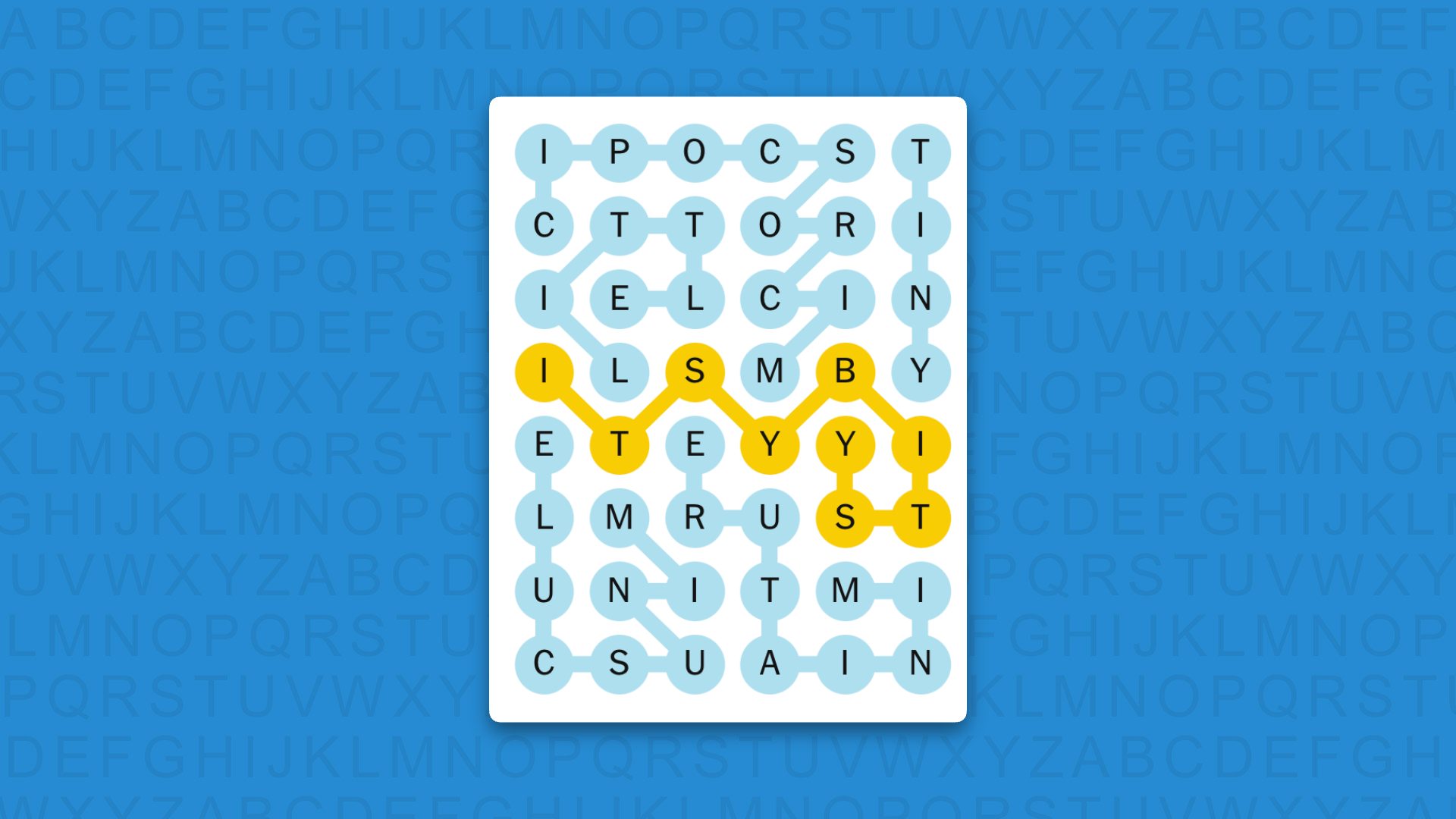 NYT Strands answers game 869 on a blue background
