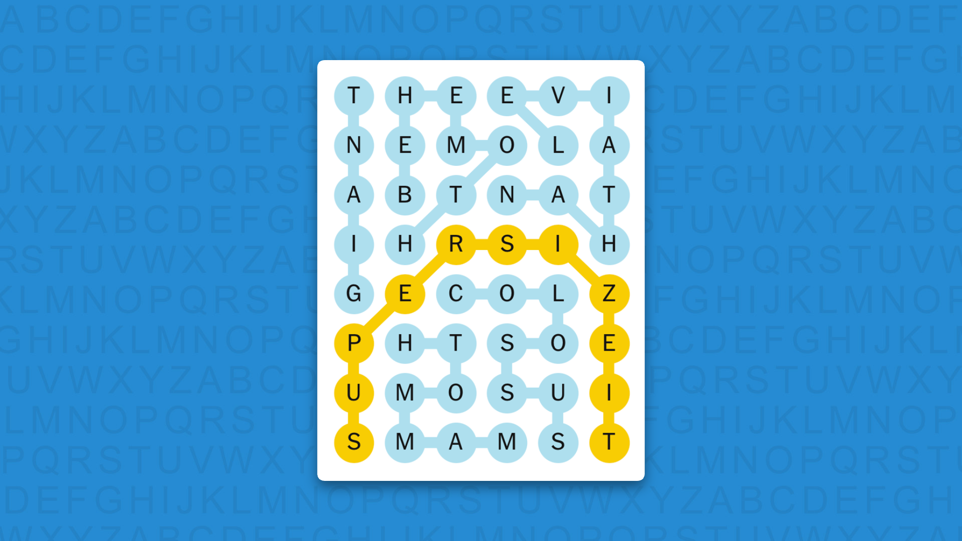 NYT Strands answers game 868 on a blue background