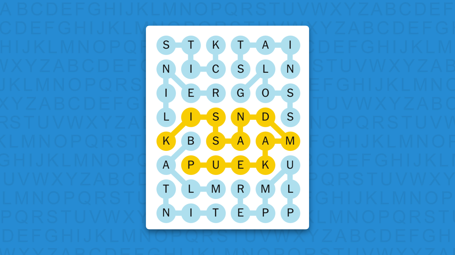 NYT Strands answers game 858 on a blue background